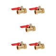 thumbnail image 3 of Thinsony Divers Type Robinet à Boisseau Sphérique Fileté en Laiton Boule FF 16mm Rouge 5Set, 3 of 6