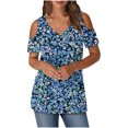 thumbnail image 2 of Soki Women's Off Shoulder Tee Clearance Blouses Short Sleeved V-Neck Fashionable Tops, 2 of 6