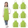 thumbnail image 1 of TOPTIE 6 Pack Kids Aprons with Pocket & Adjustable Strap, Child Chef Bib Apron for Kitchen Cooking Baking Painting-green dot-XXL, 1 of 5