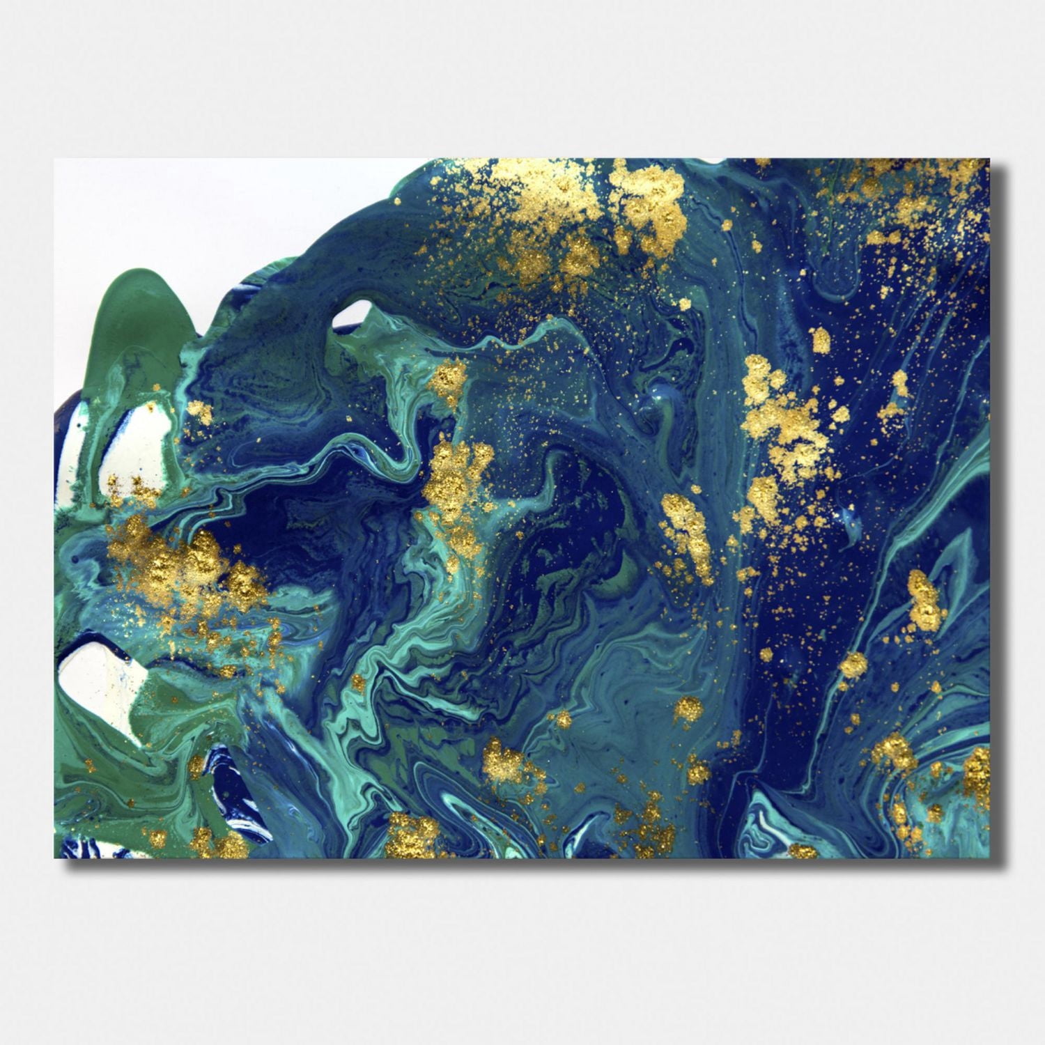 Designart Marbre doré sur univers bleu foncé Art mural sur toile
