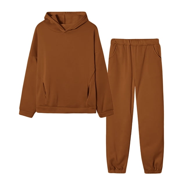 Posijego Ensemble à Manches Longues pour Femmes, Chandail à Capuche, Pantalon, Ensemble de Détente