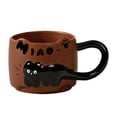 thumbnail image 2 of Fridja Summer Savings Cats Stacking Cups Mug Relief Cup Large Handle English Letters Coffee Cup Ceramic Cup, 2 of 5