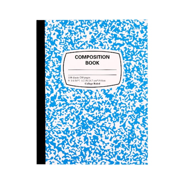 ZTTD 1 Pack Composition Notebook Wide Ruled Bulk, 200 Pages (100 Sheets), 9-3/4 x 7-1/2", Hard Cover Wide Ruled Notebook Bulk, Marble Composition Notebooks, Bulk S-chool Notebooks