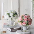 thumbnail image 4 of Unatoiry 2pcs/set Silk Hydrangea Fake Flowers Realistic Appearance Low Maintenance Easy To Clean Elegant Peony pink+white 1Set, 4 of 6