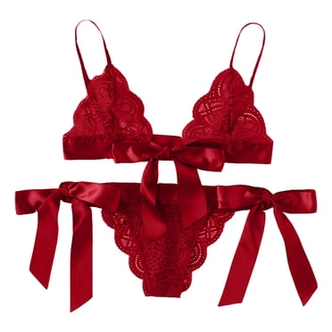 Birdeem Ensemble de Lingerie pour Femmes, Mode, Tulle en Dentelle Transparente, Nœud, Aguichant, Bretelles, Tentation