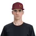 thumbnail image 4 of ZICANCN Alphabet M Pattern Baseball Caps, Trucker Hats for Men And Women, Adjustable Breathable Flat Caps, Dark Red, 4 of 6