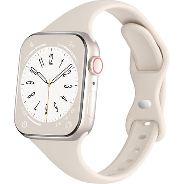 KOMI Sport Slim Silicone Bands Compatible for Apple Watch Band 38mm 42mm 40mm 44mm 41mm 45mm 49mm, Thin Soft Narrow Replacement Strap Wristband for iWatch Series 9/8/7/SE/6/5/4/3/2/1/Ultra Women Men