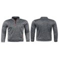 thumbnail image 4 of Men‘s Autumn Fleeced Tops  Long Sleeve Stand Collar Zipper Pullover, 4 of 5