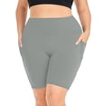 thumbnail image 1 of Timegard Shorts Grande Taille pour Femmes Taille Haute Séchage Rapide Bas Entraînement Gym Yoga Shorts avec Poches, 1 of 6