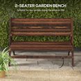 thumbnail image 4 of Banc d'Extérieur en Bois à 2 Places, Banc de Jardin Pliable, Fini Carbonisé, 4 of 10