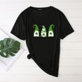 thumbnail image 4 of Pxiakgy Vente de Liquidation! T-Shirt de la Saint-Patrick pour Femmes Gnomes Mignons T-Shirt Imprimé Trèfle Manches Courtes T-Shirts Graphiques Hauts Femmes Manches Courtes Col Rond Mode Décontractée Noir 3TG, 4 of 4