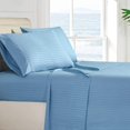 thumbnail image 3 of 600 Thread Count 3 Piece ( 1-Fitted Sheet + 2 - Pillow Cases ) Fitted Sheet 21 Inch Deep Pocket 100% Egyptian Cotton Stripe Pattern, 3 of 3