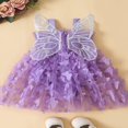thumbnail image 2 of Robe Tutu en Tulle pour Tout-Petites Filles, Barboteuse, Papillon, Sans Manches, Princesse, Robe de Fête, 2 of 7