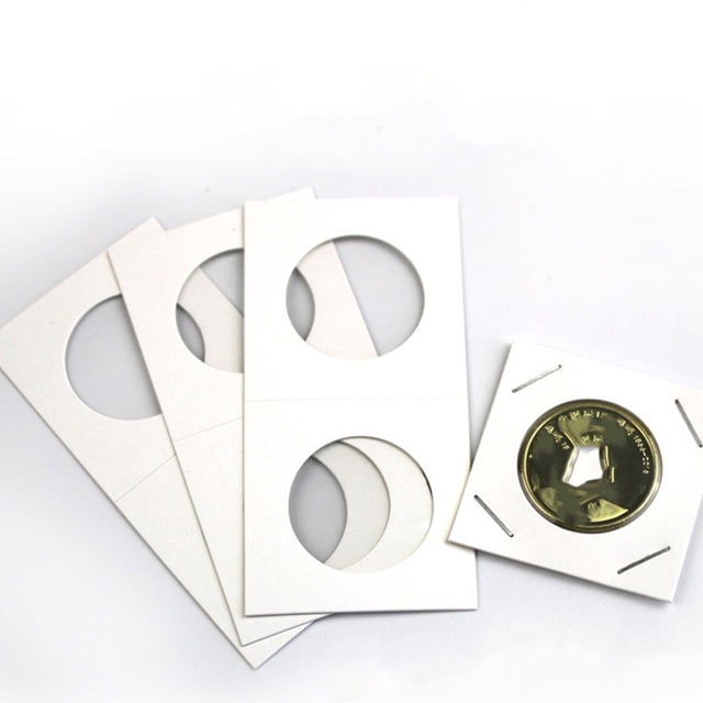 50 Pcs Album de Pièces Léger Lisse Petits Porte-Monnaie Solide Taille Porte-Tampons Multi Sortes Style Rétro Organisateur de Collection Souvenir Rigide Blanc 8