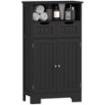thumbnail image 1 of kleankin Armoire de Rangement, Armoire de Salle de Bain avec Tablette Ajustable, Noir, 1 of 10