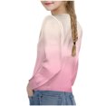 thumbnail image 4 of Posijego Chandail en Molleton pour Petite Fille, Col Rond, Manches Longues, Torsade devant, Crop Top Athlétique, 4 of 7
