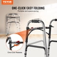 thumbnail image 2 of VEVOR Folding Walker Aluminum Mobility Walker Aid with Adjustable Height 350LBS, 2 of 9