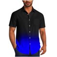 thumbnail image 1 of Pisexur Shirts for Man T Hommes Mode Décontractée Col Rabattu Impression Dégradée Chemise à Manches Courtes Blouse Bleue,S Chemises de Golf Hommes & Chemises Hommes, 1 of 7