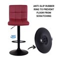 thumbnail image 4 of Bronte Living Leatherette Bar Stool 360 Swivel, Adjustable Height 24" to 33" Mid-Backrest, with Hard Floor Protection Rubber Band - Series Clementine - Set of 2, 4 of 8