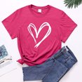 thumbnail image 1 of Jsaierl T-Shirts Imprimés Amour de la Saint-Valentin pour Femmes Été Manches Courtes Col Rond T-Shirts Mignons Polyvalents Défilé T-Shirts Confortables et Doux, 1 of 3