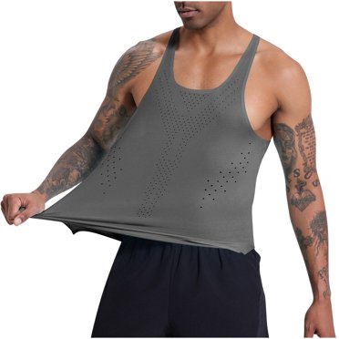 Txeol Vacation Sale Gym Tank Tops for Men Solid Color Slim Fit Basic Tees Breathable Lightweight Sleeveless Shirts Summer Casual Beach Vest,Black,L
