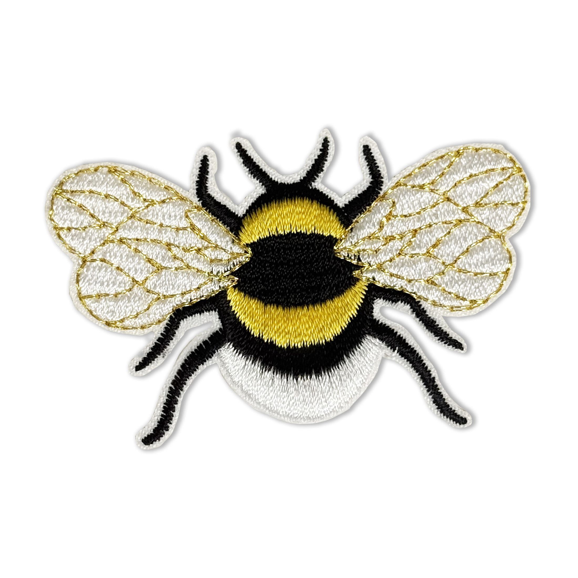 LA VOGUE Bee écusson brodé thermocollant, 1 pièce - ~11.43 × 8.89 cm (4.5 × 3.5 po)