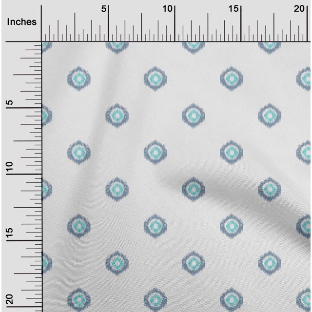 oneOone Cotton Poplin Fabric Circle Ikat Decor Fabric Printed BTY 42 Inch Wide