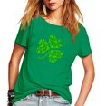 thumbnail image 2 of Pompotops T-Shirt à Manches Courtes Décontracté pour Femme, Vert, à Imprimé, 2 of 4