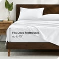 thumbnail image 4 of Bare Home Organic Percale Sheet Set - 300 Thread Count - 100% Organic Cotton - Twin XL, White, 4 of 7