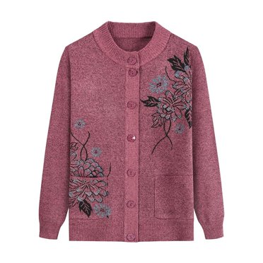 serony Middle aged and elderly sweaters for women in spring and autumn, mother's clothing, warm knit sweater