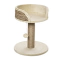 thumbnail image 1 of PawHut Small Cat Tree with Scratching Post, Perch, Toy Ball, Beige, 1 of 9