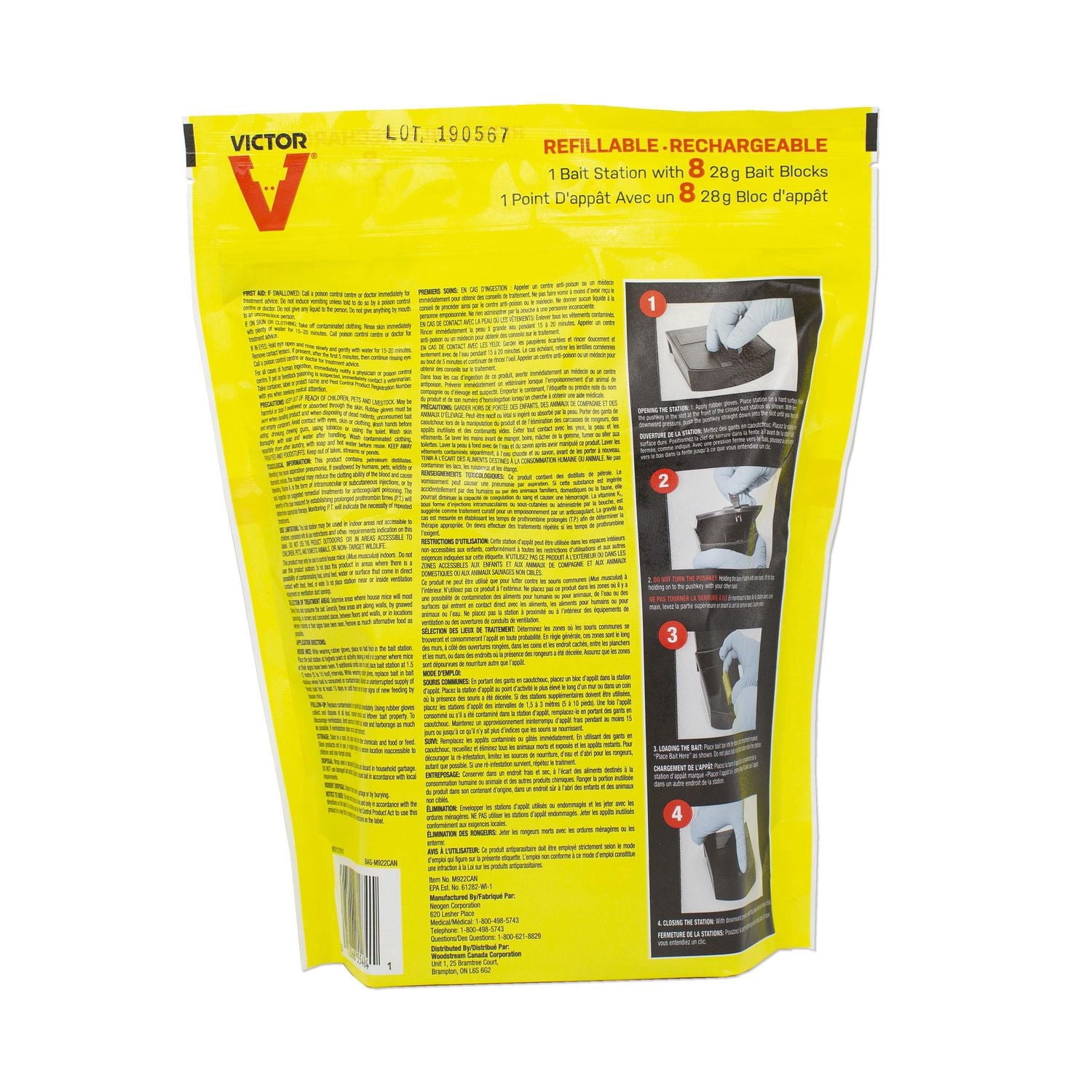 Victor Fast-Kill Brand Refillable Mouse Bait Station – 8 Baits