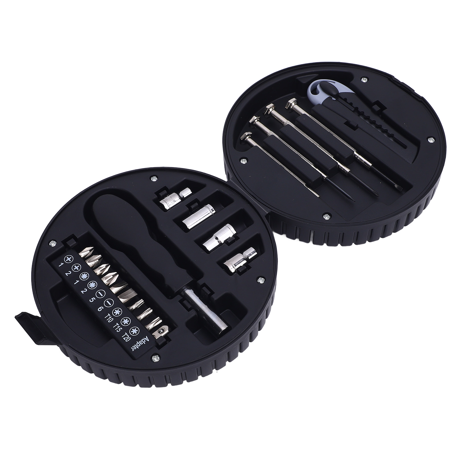 Tire Shaped Tool Set, Enhanced Efficiency Sturdy Multifuncitonal 20Pcs Tire Shaped Home Hardware Set  for Electronic Maintenance