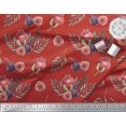 thumbnail image 2 of Soimoi Red Poly Georgette Fabric Pomegranate & Fig Fruits Print Fabric by the Yard 52 Inch Wide, 2 of 5