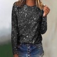 thumbnail image 2 of Amzcrzy Hauts pour Femmes Mode Col Rond Hauts à Sequins pour Femmes Manches Longues Polyvalentes Décontractées Printemps Été Hauts Confortables Élégants pour Sortir, 2 of 4