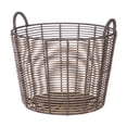 thumbnail image 1 of Better Homes & Gardens Large Round Poly Rattan Decorative Storage Basket with Handles, 18.7 in x 16 in, 1 of 9