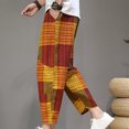 thumbnail image 4 of Birdeem Mens Pants Mens Fashion Drawstring Elastic Waist Solid Color Casual Retro Nationality Length Pants, 4 of 12