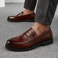 thumbnail image 4 of LSLJS Chaussures en Cuir pour Hommes, Chaussures en Cuir pour Hommes Mode Décontractée Style Britannique Couleur Unie Bout Pointu Tendance Rétro Homme Affaires Mariage Tenue Formelle, 4 of 7