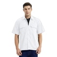 thumbnail image 1 of TOPTIE Short-Sleeve Work Shirt Straight Collar Utility Uniform Stain and Wrinkle Resistant-White-M, 1 of 7
