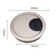 thumbnail image 2 of 60mm Desk Metal Grommet Table Cable Tidy Wire Hole Cover Chrome Brush, 2 of 6