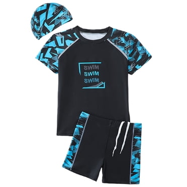 PMVFHDE Boy Toddler Swimsuit New Children's Fashion Cartoon Swimming Trunks For Older Kids Blue,S