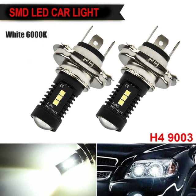 Replacement LED Lights Waterproof White 2pcs 60W Low Aluminum Alloy Beam Bulb Conversion DC 12V-24V H4 9003 High Durable