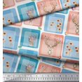 thumbnail image 2 of Soimoi Velvet Fabric Bird & Reindeer Face Patchwork Printed Craft Fabric by The Yard 58 Inch Wide, 2 of 3