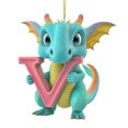 thumbnail image 2 of Fridja Personalized Dinosaur Christmas Ornament 26 Letters Hanging Pendant Ornaments 2024 Plastic Initial Monogram Xmas Tree Decorations with Hanging Rope Unique Customized Fun Gift for Kids (V), 2 of 4