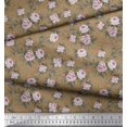 thumbnail image 2 of Soimoi Moss Georgette Fabric Leaves & Rose Floral Decor Fabric Printed Yard 42 Inch Wide, 2 of 3