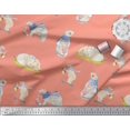 thumbnail image 2 of Soimoi Tissu Georgette Viscose Cycle,Rabbit & Bear Tissu Imprimé pour Enfants au Mètre 42 Pouces de Large, 2 of 2