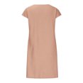thumbnail image 4 of Fshaion Robe d'Été pour Femmes 2024 Grande Taille Col en V Décontractée à Boutons Manches Courtes Mini-Robe Liquidation à Moins de 10!, 4 of 5