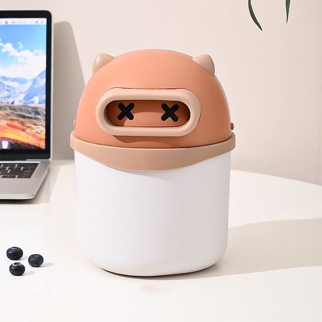 Desktop Garbage Can Mini Cute Sundries Bin Students Dormitory Desk With Lid Garbage Can Living Room Waste Paper Baskets