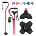 thumbnail image 2 of BeneCane Walking Cane Adjustable Cane with Offset Soft Cushioned Handle for Men & Women Lightweight Comfortable Extra Stability Base Mobility Aid for Men Women and Seniors Red, 2 of 4