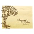 thumbnail image 1 of Handmade Tree Design Personalized Guest Book Rustic Wedding Wood Wooden Engraved Advice Book, 1 of 2